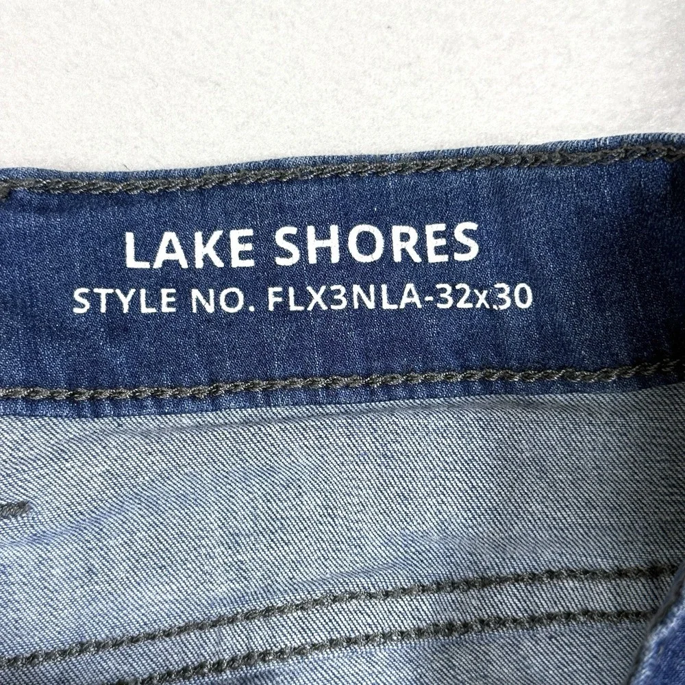 Mugsy Jeans Mens 32x30 Lake Shores Dark Blue Straight Regular Stretch 5 Pocket